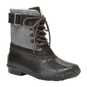 JBU By Jambu Calgary Duck Boots Black & Gray NIB New 6